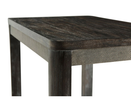 Theodore Alexander Riley Side Table - Rowan Finish/Komodo Leather