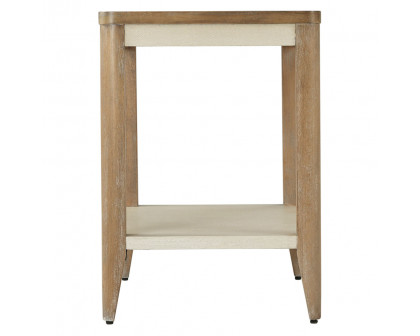 Theodore Alexander Riley Side Table - Mangrove Finish/Komodo Leather