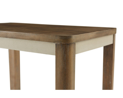 Theodore Alexander Riley Side Table - Mangrove Finish/Komodo Leather