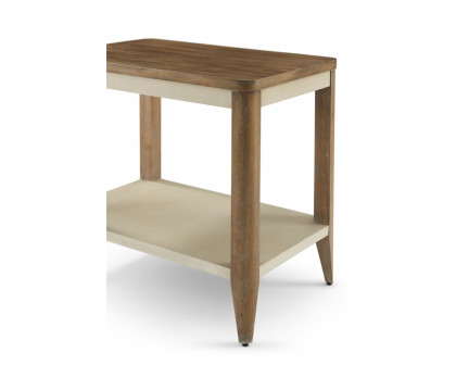 Theodore Alexander Riley Side Table - Mangrove Finish/Komodo Leather