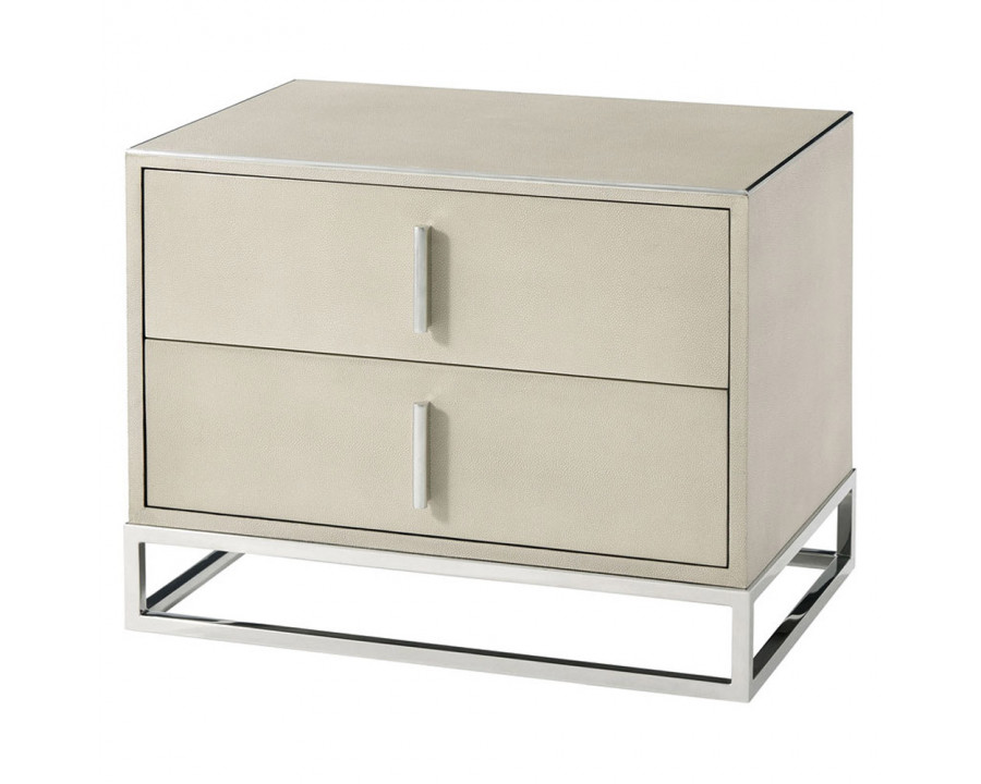 Theodore Alexander Blain Nightstand - Shagreen/Nickel