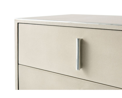 Theodore Alexander Blain Nightstand - Shagreen/Nickel