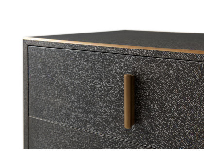 Theodore Alexander Blain Nightstand - Shagreen/Brass