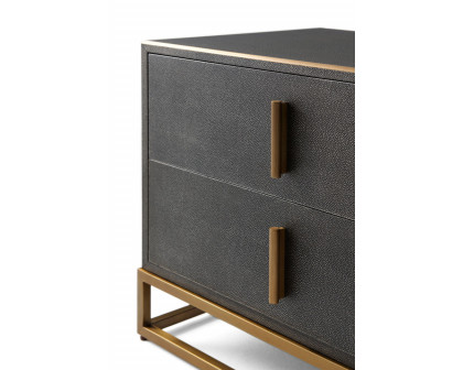 Theodore Alexander Blain Nightstand - Shagreen/Brass