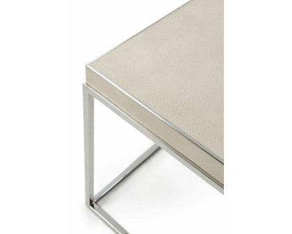 Theodore Alexander Fisher Side Table - Overcast/Nickel