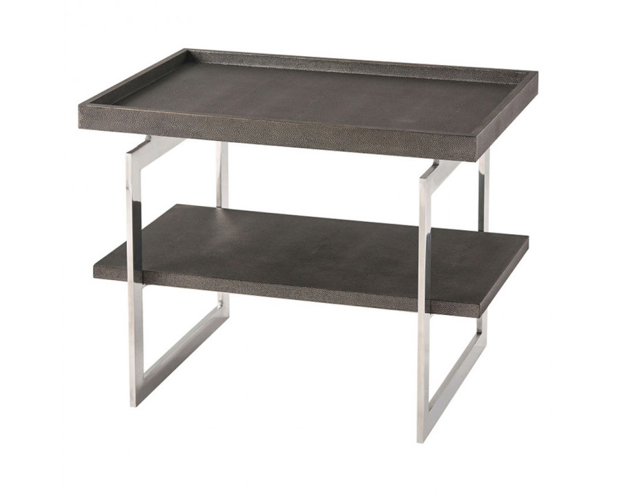 Theodore Alexander Landry Side Table - Tempest/Nickel