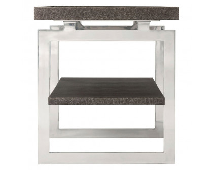 Theodore Alexander Landry Side Table - Tempest/Nickel