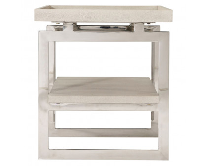 Theodore Alexander Landry Side Table - Overcast/Nickel