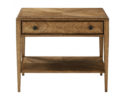 Theodore Alexander Nova Rectangular 1-Drawer Side Table - Dawn