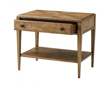 Theodore Alexander Nova Rectangular 1-Drawer Side Table - Dawn