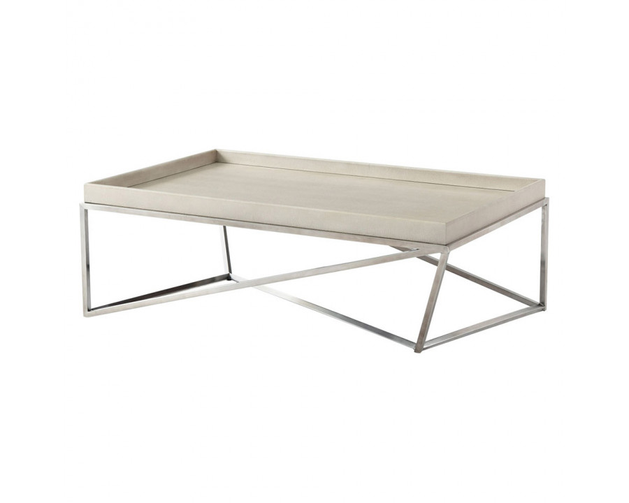 Theodore Alexander Crazy X Tray Cocktail Table - Overcast/Nickel