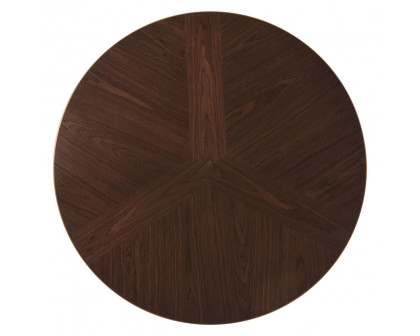 Theodore Alexander Small Fisher Round Cocktail Table - Walnut Veneer/Brass