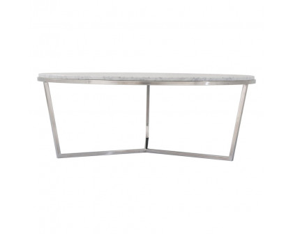 Theodore Alexander Fisher Round Cocktail Table - Marble/Nickel