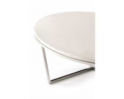 Theodore Alexander™ Fisher Round Cocktail Table Shagreen - Shagreen and Nickel Finish