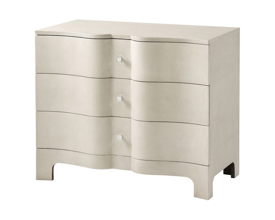 Theodore Alexander Nolan Serpentine 3-Drawers Chest - Overcast/Nickel