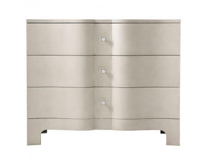 Theodore Alexander Nolan Serpentine 3-Drawers Chest - Overcast/Nickel