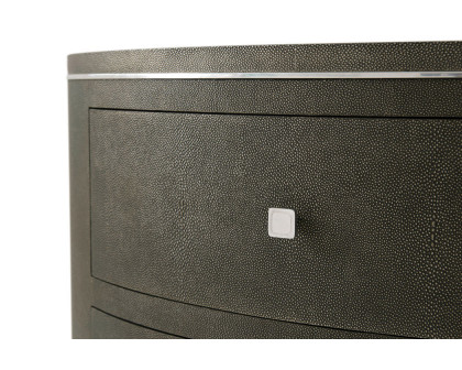 Theodore Alexander Eli Oval Nightstand - Tempest/Nickel