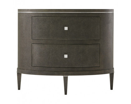 Theodore Alexander Eli Oval Nightstand - Tempest/Nickel