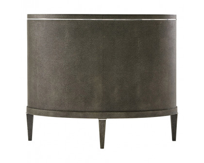 Theodore Alexander Eli Oval Nightstand - Tempest/Nickel