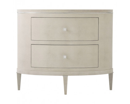 Theodore Alexander Eli Oval Nightstand - Overcast/Nickel