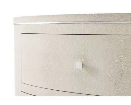 Theodore Alexander Eli Oval Nightstand - Overcast/Nickel