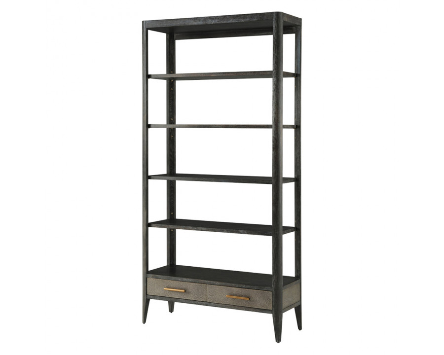 Theodore Alexander Driscoll Shelving Etagere - Rowan, Tempest/Brass