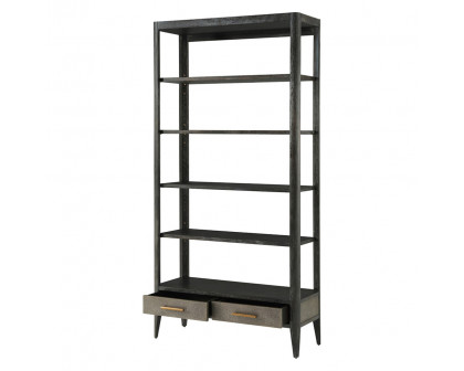 Theodore Alexander Driscoll Shelving Etagere - Rowan, Tempest/Brass