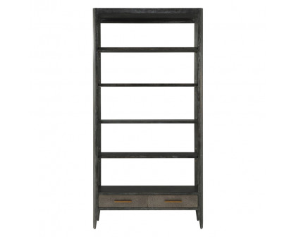 Theodore Alexander Driscoll Shelving Etagere - Rowan, Tempest/Brass