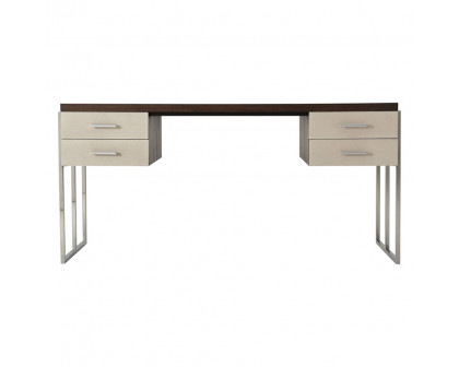 Theodore Alexander Blain Writing Desk - Overcast/Nickel