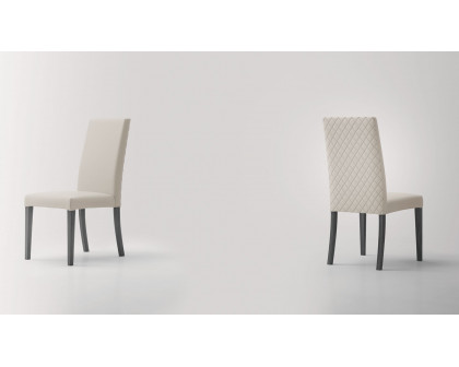 Tomasella - Vulcano Dining Chair in White, Fabric/Wood