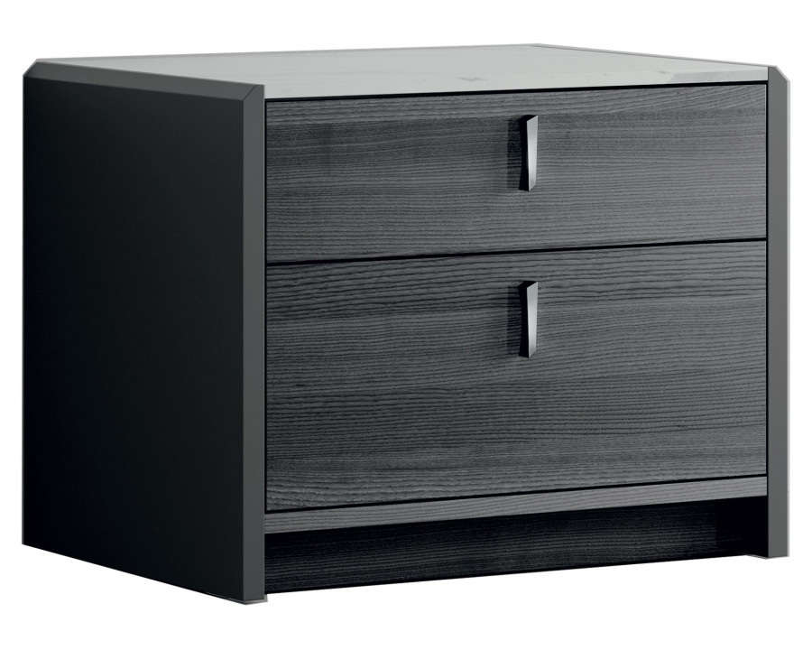 Tomasella - Vulcano 2-Drawer Nightstand in Gray Oak/High Gloss, Wood