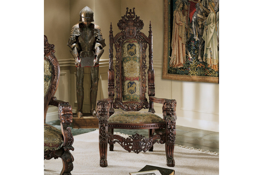 Toscano™ The Lord Raffles Lion Throne Chair - Fabric