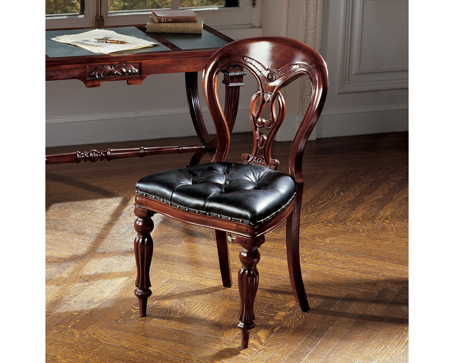 Toscano - Simsbury Manor Side Chair in Leather/Mahogany