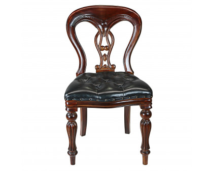 Toscano - Simsbury Manor Side Chair in Leather/Mahogany