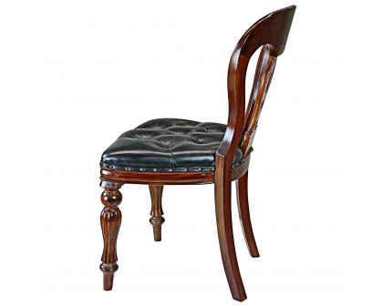 Toscano - Simsbury Manor Side Chair in Leather/Mahogany