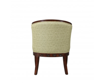 Toscano™ Due Cigno Tub Chair - Green, Fabric/Mahogany