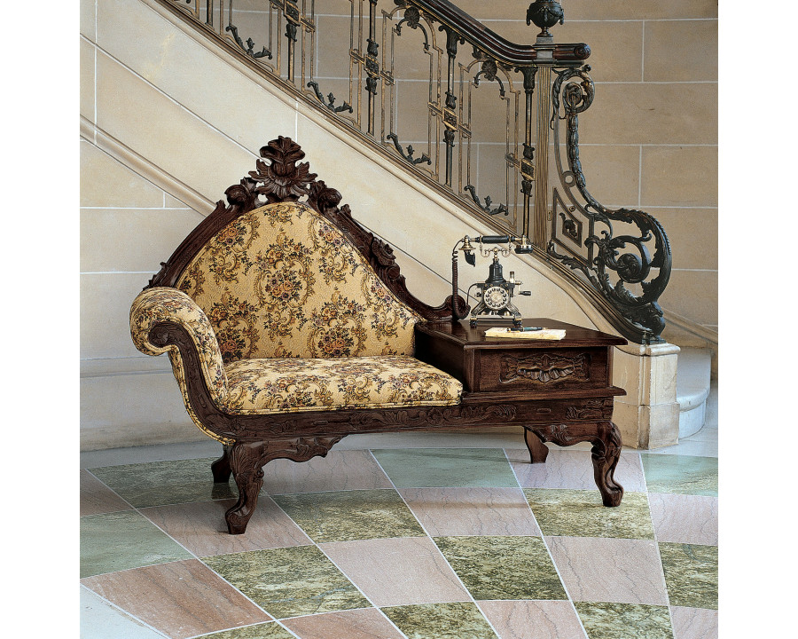 Toscano - Victorian-Style Gossip Bench in Cherry, Mahogany