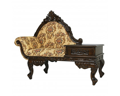 Toscano - Victorian-Style Gossip Bench in Cherry, Mahogany