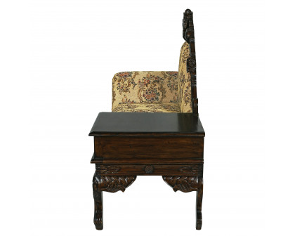 Toscano - Victorian-Style Gossip Bench in Cherry, Mahogany