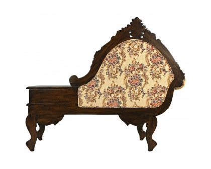 Toscano - Victorian-Style Gossip Bench in Cherry, Mahogany