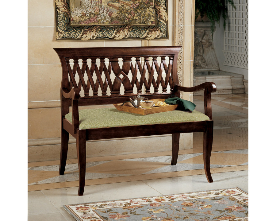 Toscano - The Wren Bench in Cherry, Mahogany