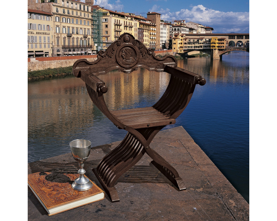 Toscano - The Savonarola Chair in Cherry, Mahogany