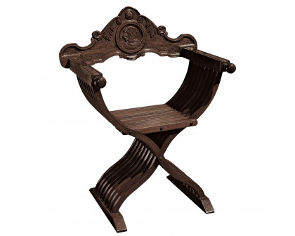 Toscano - The Savonarola Chair in Cherry, Mahogany