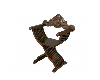 Toscano - The Savonarola Chair in Cherry, Mahogany