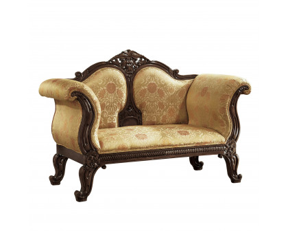 Toscano - Abbotsford House Victorian Sofa Couch in Tan, Fabric/Mahogany