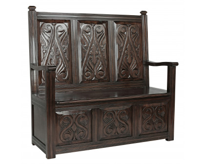 Toscano - Historic Monk Bench in Cherry, Mahogany