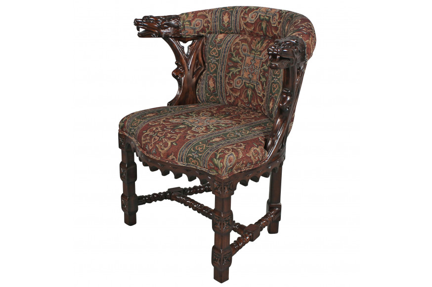 Toscano™ Kingsman Manor Dragon Chair - Cherry, Mahogany