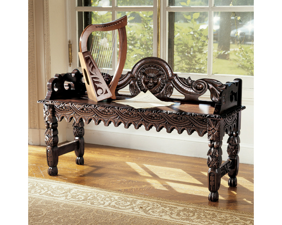 Toscano - Lord Fitzsimmons Greenman Window Seat in Cherry, Mahogany