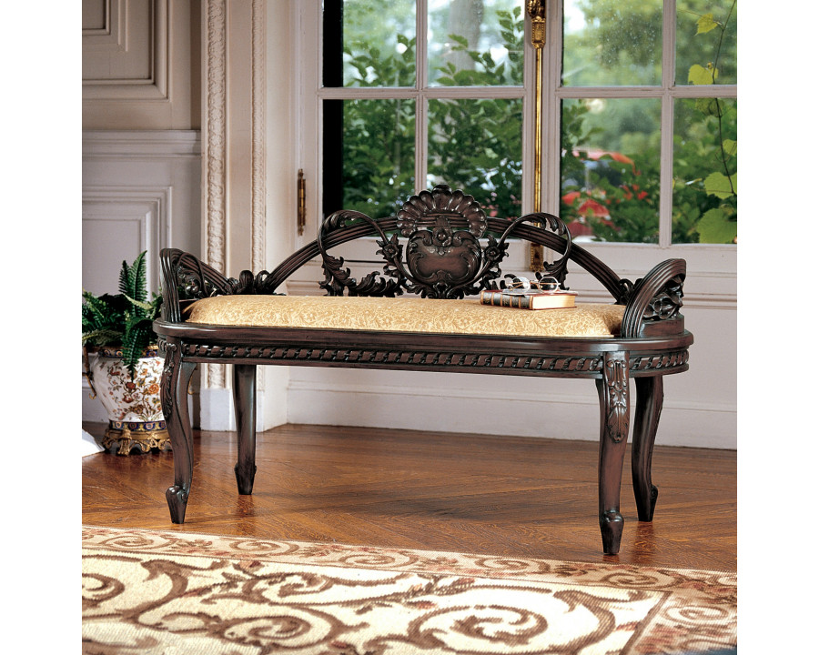 Toscano - The Verona Filigree Bench in Cherry, Mahogany