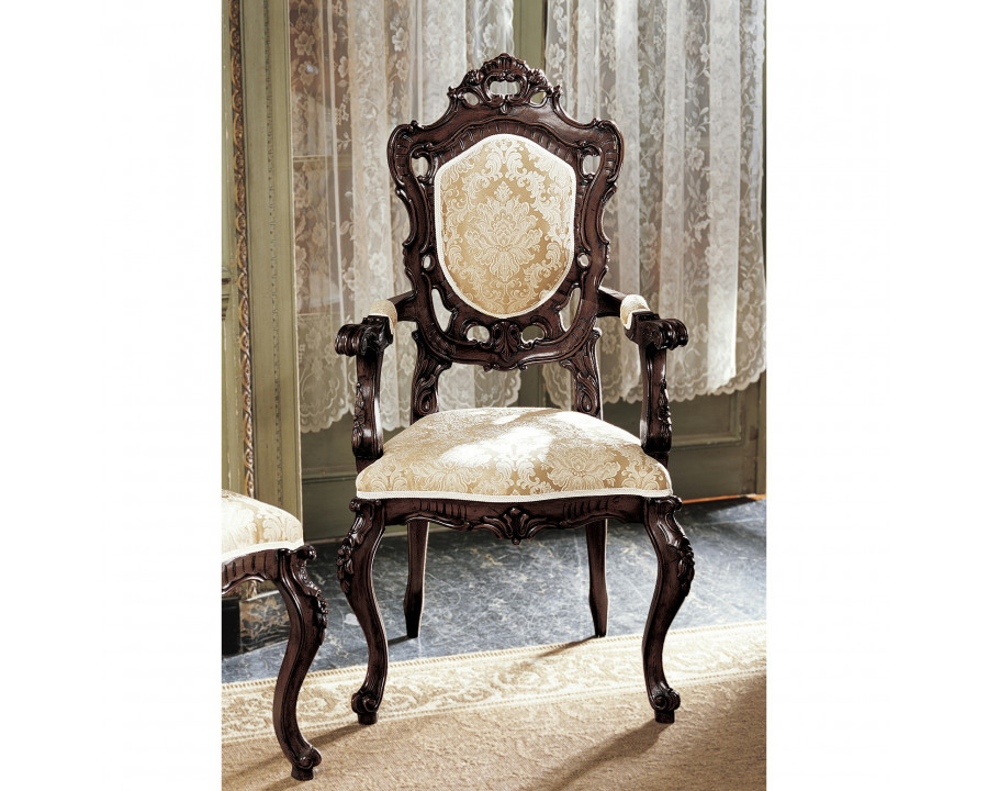 Toscano - Toulon French Rococo Armchair in Mahogany